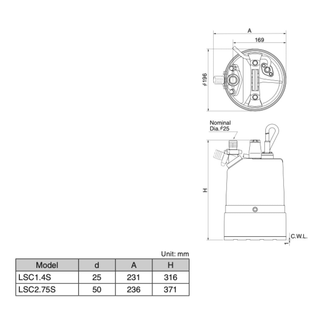 Submersible Dewatering Pumps LSC-1.4S | National Flow Systems